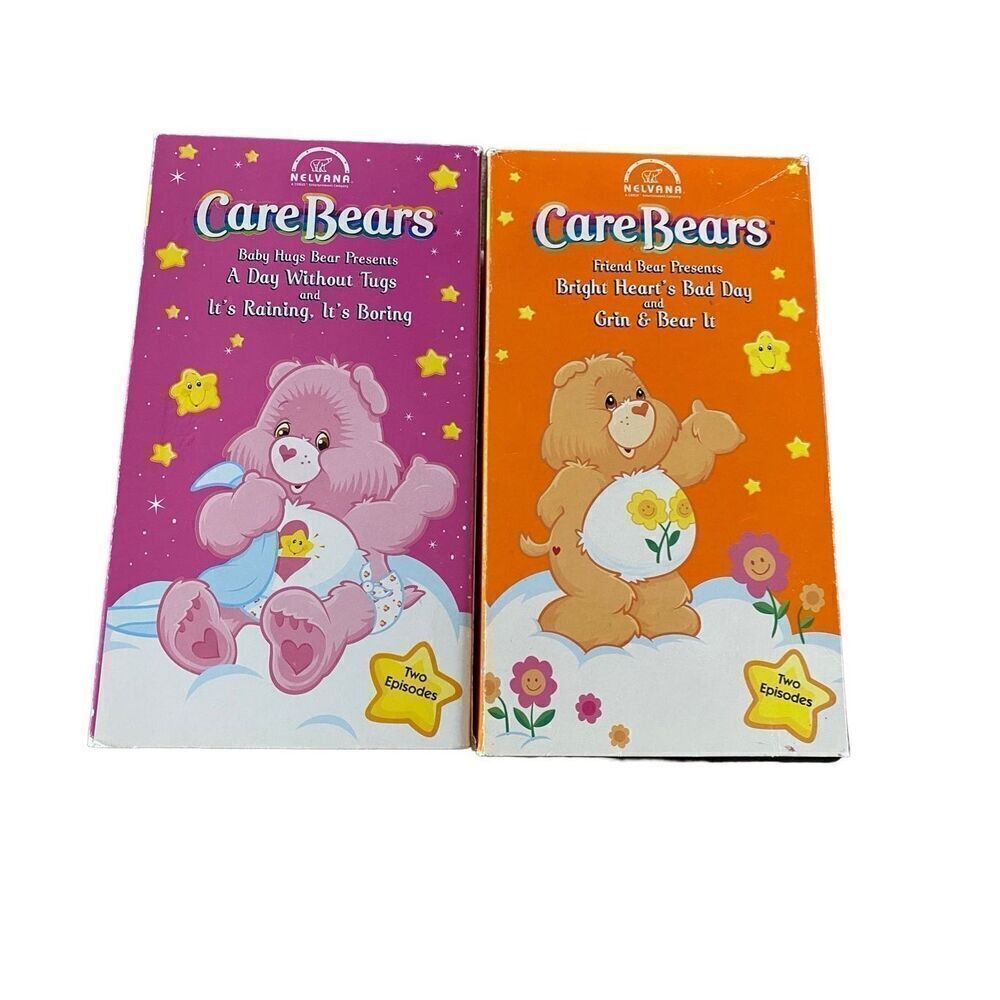 Lot of 2 Care Bears VHS Tapes Vintage Movies Y2K Family Kids Electronics
